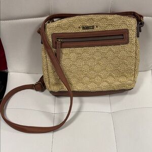 Rosetti Textured Tan and Brown Crossbody Bag
